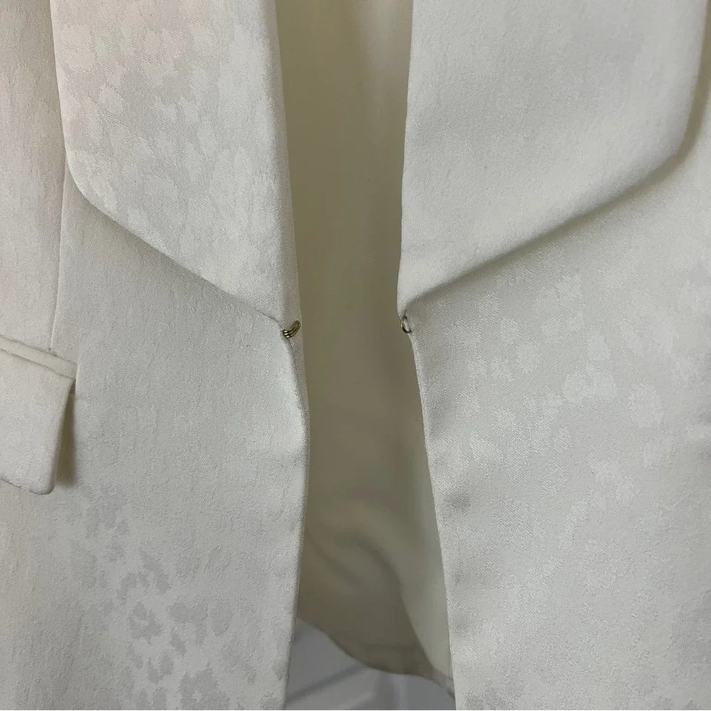 Kasper Size 10 Ivory Single Breasted Shawl Long Sleeve Jacket Blazer Lined - Picture 3 of 4